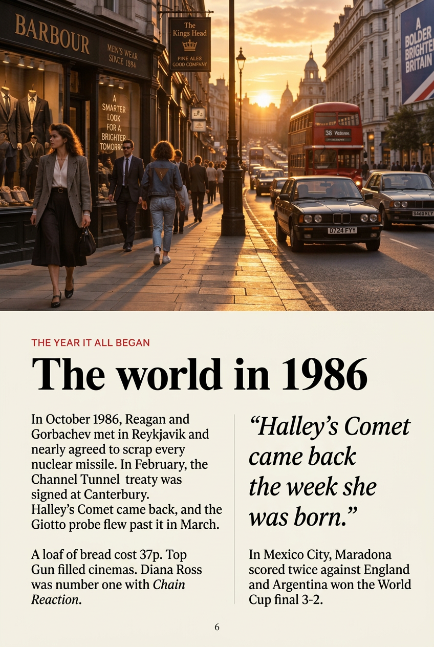 Their birth year, with the city as it looked then