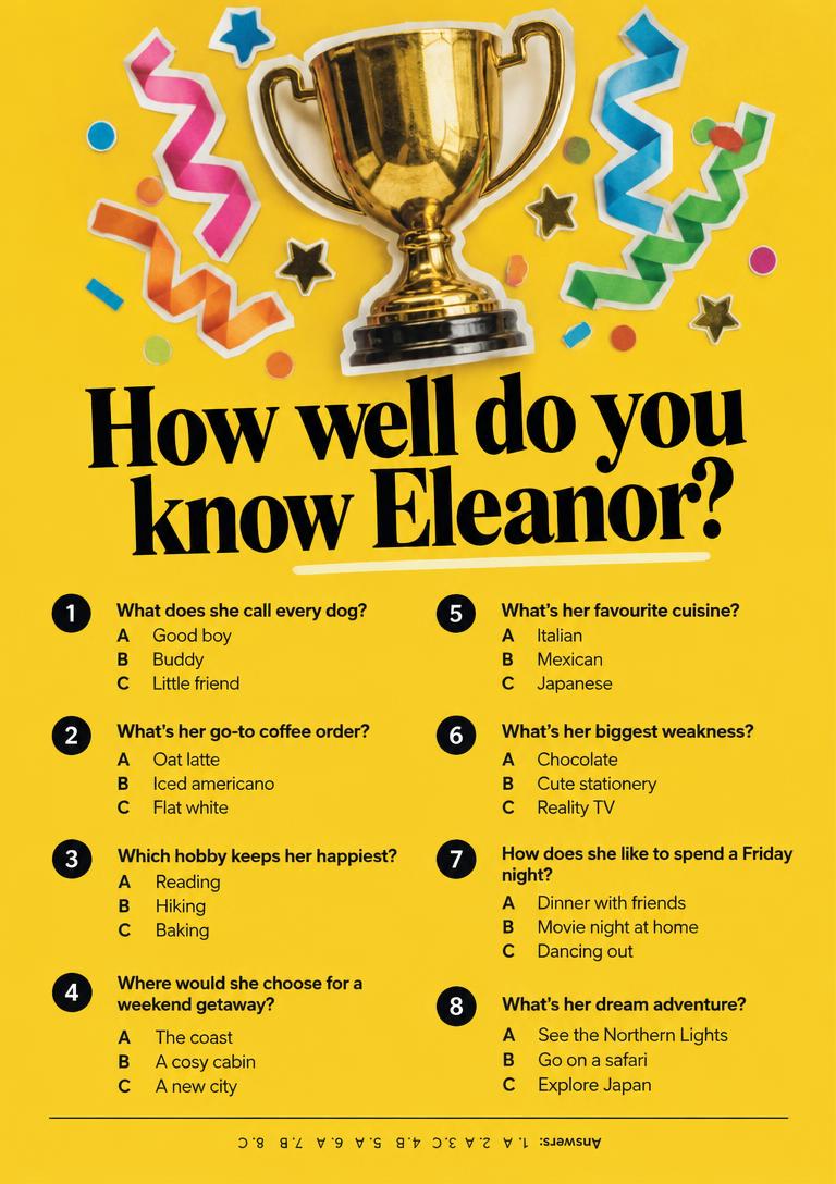 A quiz to play at the party